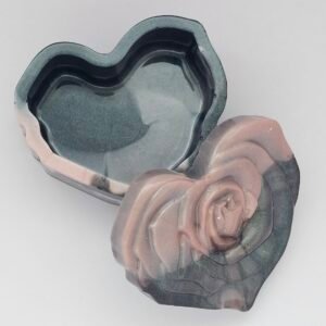 Heart Trinket Jar with rose lid