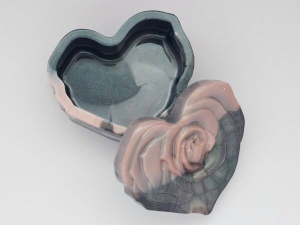 Heart Trinket Jar with rose lid