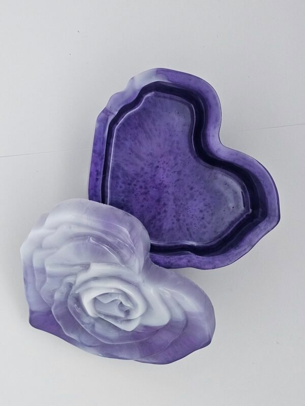 Heart Trinket Jar with rose lid
