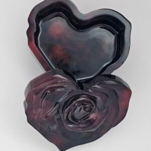 Heart Trinket Jar with rose lid