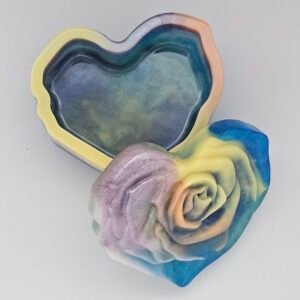 Heart Trinket Jar with rose lid