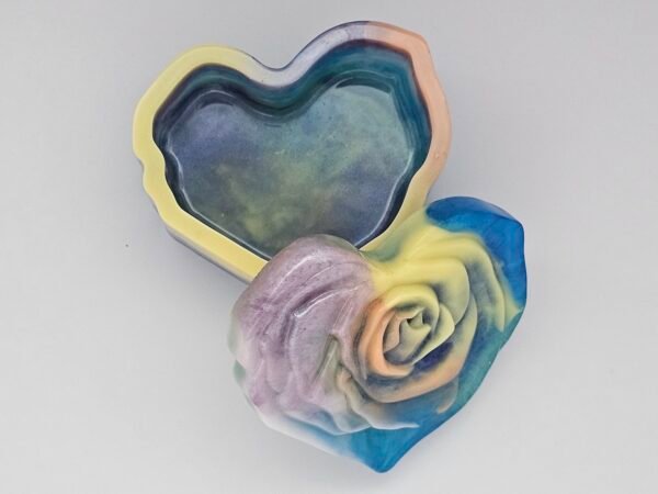 Heart Trinket Jar with rose lid