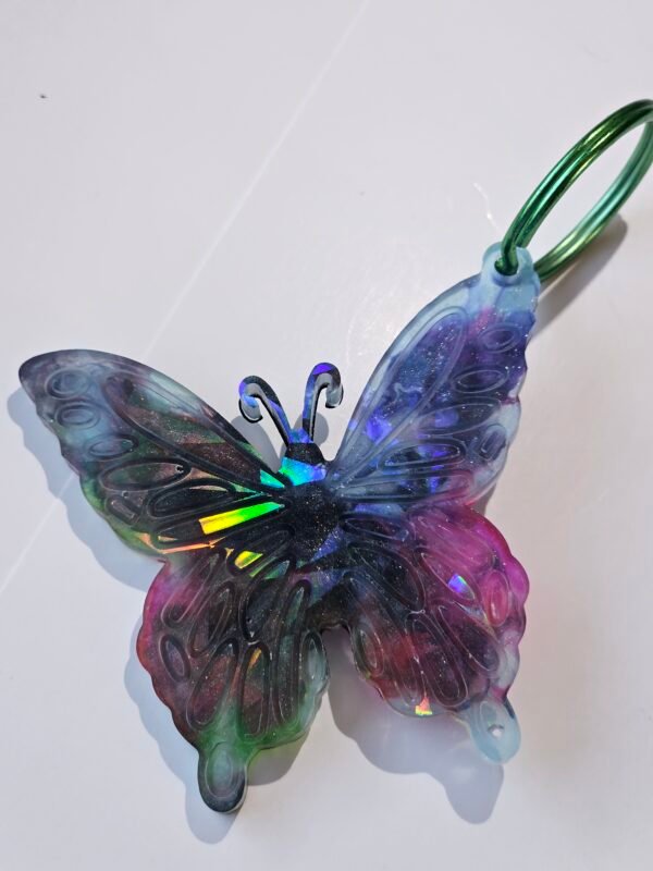 Holographic butterfly keychain
