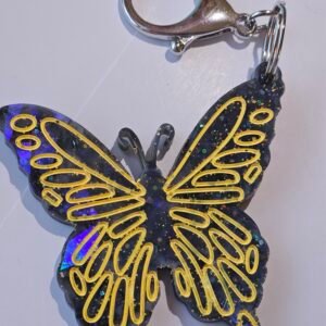 Holographic butterfly keychain