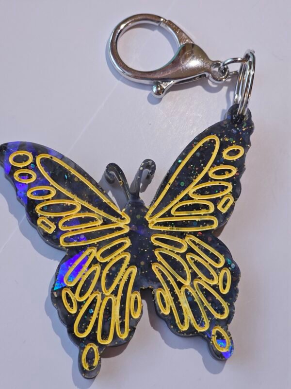 Holographic butterfly keychain