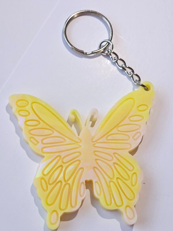 Holographic butterfly keychain
