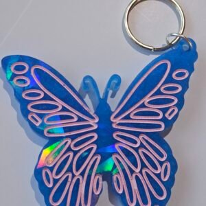 Holographic butterfly keychain