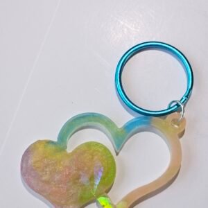 Holographic heart keychain
