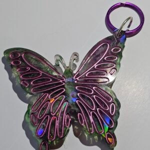 Holographic butterfly keychain