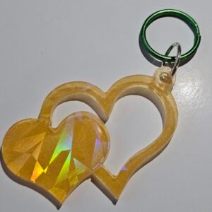 Holographic heart keychain