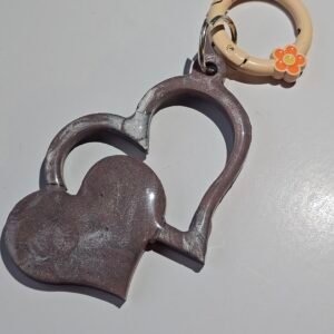 Holographic heart keychain