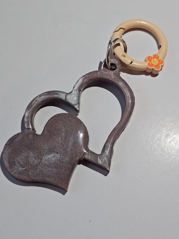 Holographic heart keychain
